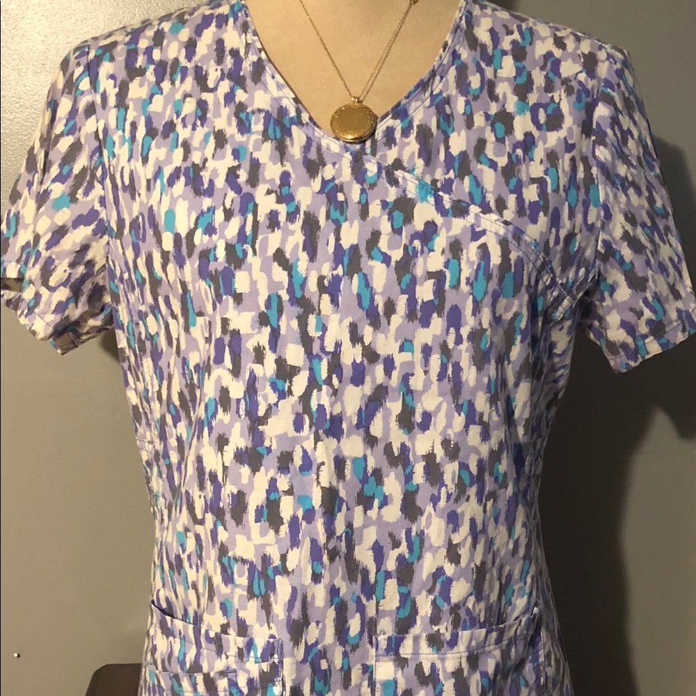 Scrub Star Multicolored Scrub Top Sz XS